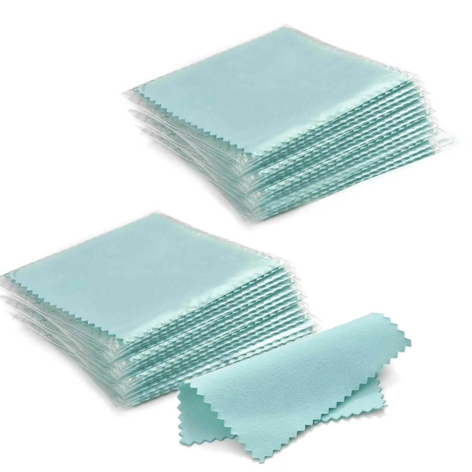 SEVENWELL 100pcs Jewelry Cleaning Cloth 8cm x 8cm | Polishes Sterling Silver, Gold, Platinum - main product image