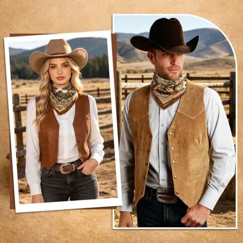 GERINLY Paisley Silk Western Scarf for Men & Women 68cm (27 Inch) | Gold Brown Classic Bandana thumbnail 5