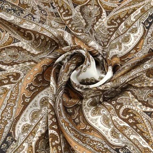 GERINLY Paisley Silk Western Scarf for Men & Women 68cm (27 Inch) | Gold Brown Classic Bandana thumbnail 7