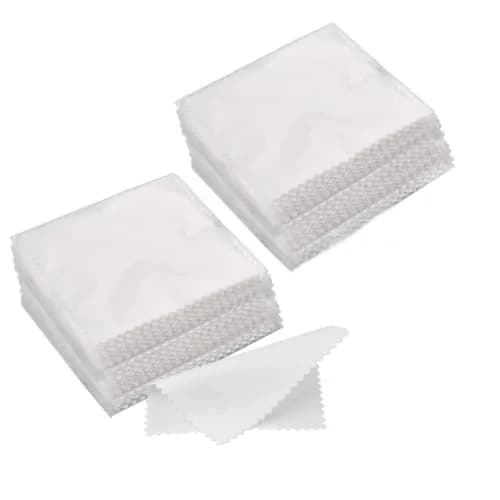 SEVENWELL 100pcs White Jewelry Cleaning Cloth 8cm x 8cm | Polishes Silver, Gold, Platinum thumbnail 1