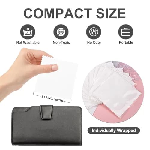 SEVENWELL 100pcs White Jewelry Cleaning Cloth 8cm x 8cm | Polishes Silver, Gold, Platinum thumbnail 2