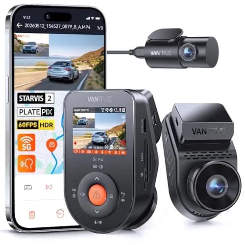 VANTRUE S1 Pro 2-Channel Dash Cam 1440P + 1080P | STARVIS 2 Night Vision, GPS, WiFi, AI Safety (70-120 chars) thumbnail 1