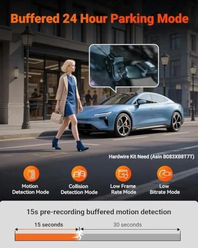 VANTRUE S1 Pro 2-Channel Dash Cam 1440P + 1080P | STARVIS 2 Night Vision, GPS, WiFi, AI Safety (70-120 chars) thumbnail 7