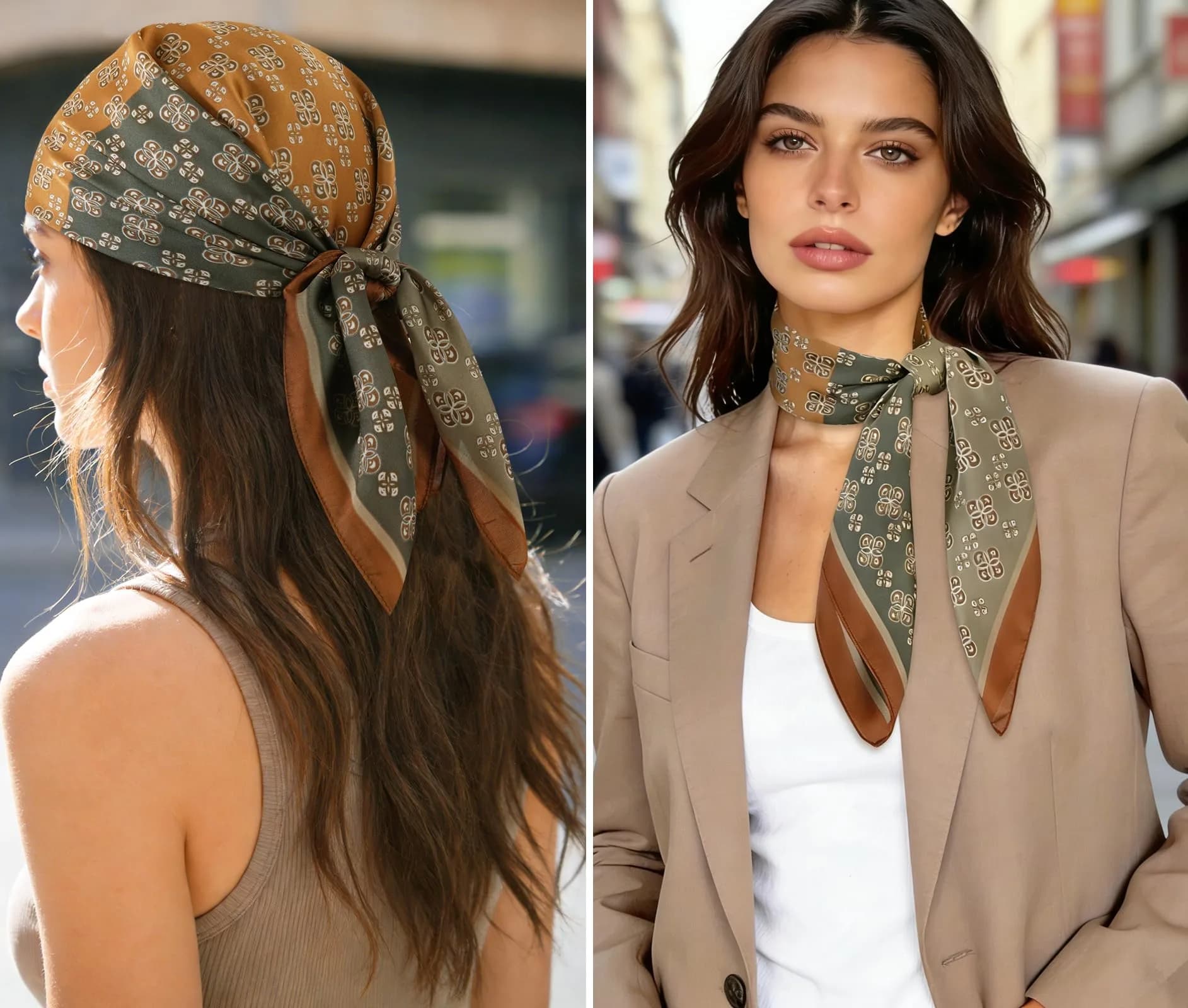 GERINLY Men's Parisian Style Ascot Scarf 68cm (27 Inch) Paisley | Classic Polyester Silk-Feel - view 5