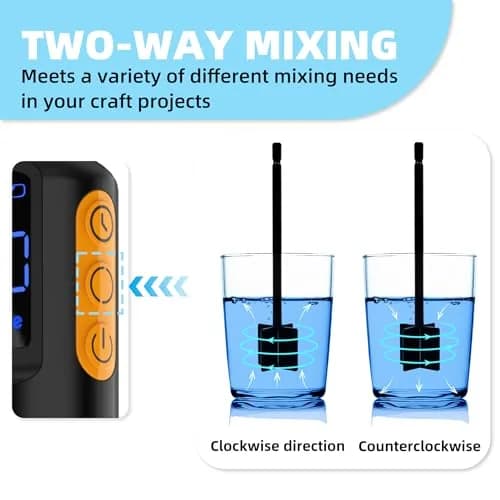 Mlife Upgraded Electric Resin Mixer with Stand & Timer | 2000mAh Rechargeable, 3-Speed, 20-Min Timer, Black thumbnail 4
