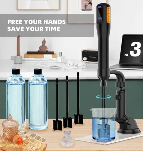 Mlife Upgraded Electric Resin Mixer with Stand & Timer | 2000mAh Rechargeable, 3-Speed, 20-Min Timer, Black thumbnail 7