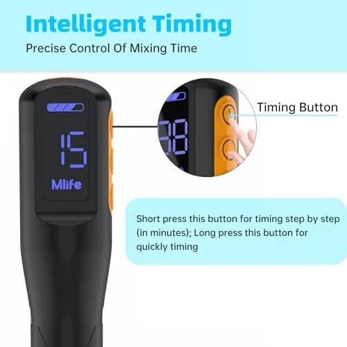 Mlife Upgraded Electric Resin Mixer with Stand & Timer | 2000mAh Rechargeable, 3-Speed, 20-Min Timer, Black thumbnail 3