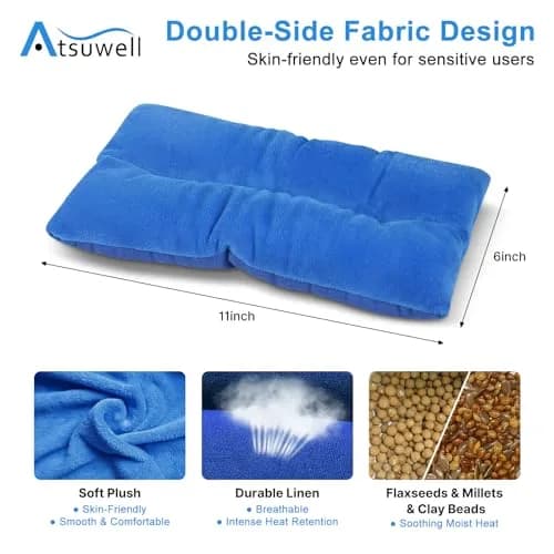 Atsuwell Microwave Heating Pad for Neck Shoulder Pain Relief, 2 Packs | Moist Heat Therapy for Stress & Cramps thumbnail 4
