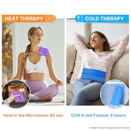 Atsuwell Microwave Heating Pad for Neck Shoulder Pain Relief, 2 Packs | Moist Heat Therapy for Stress & Cramps thumbnail 3