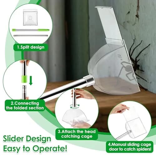 Saillong Long Handle Spider Catcher with 80 cm Reach | Humane Insect & Fly Trap for Indoor Use thumbnail 4