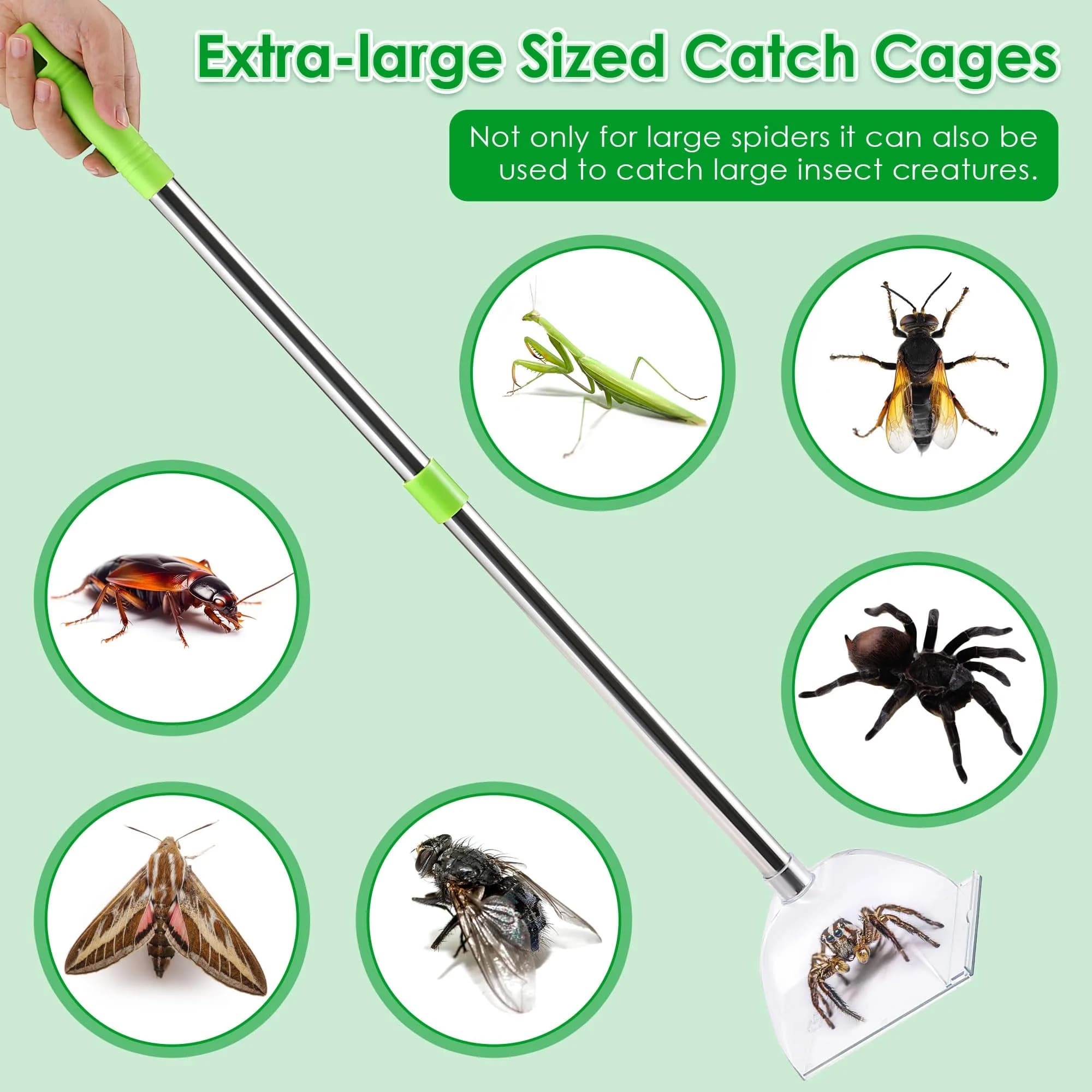 Saillong Long Handle Spider Catcher with 80 cm Reach | Humane Insect & Fly Trap for Indoor Use - view 6