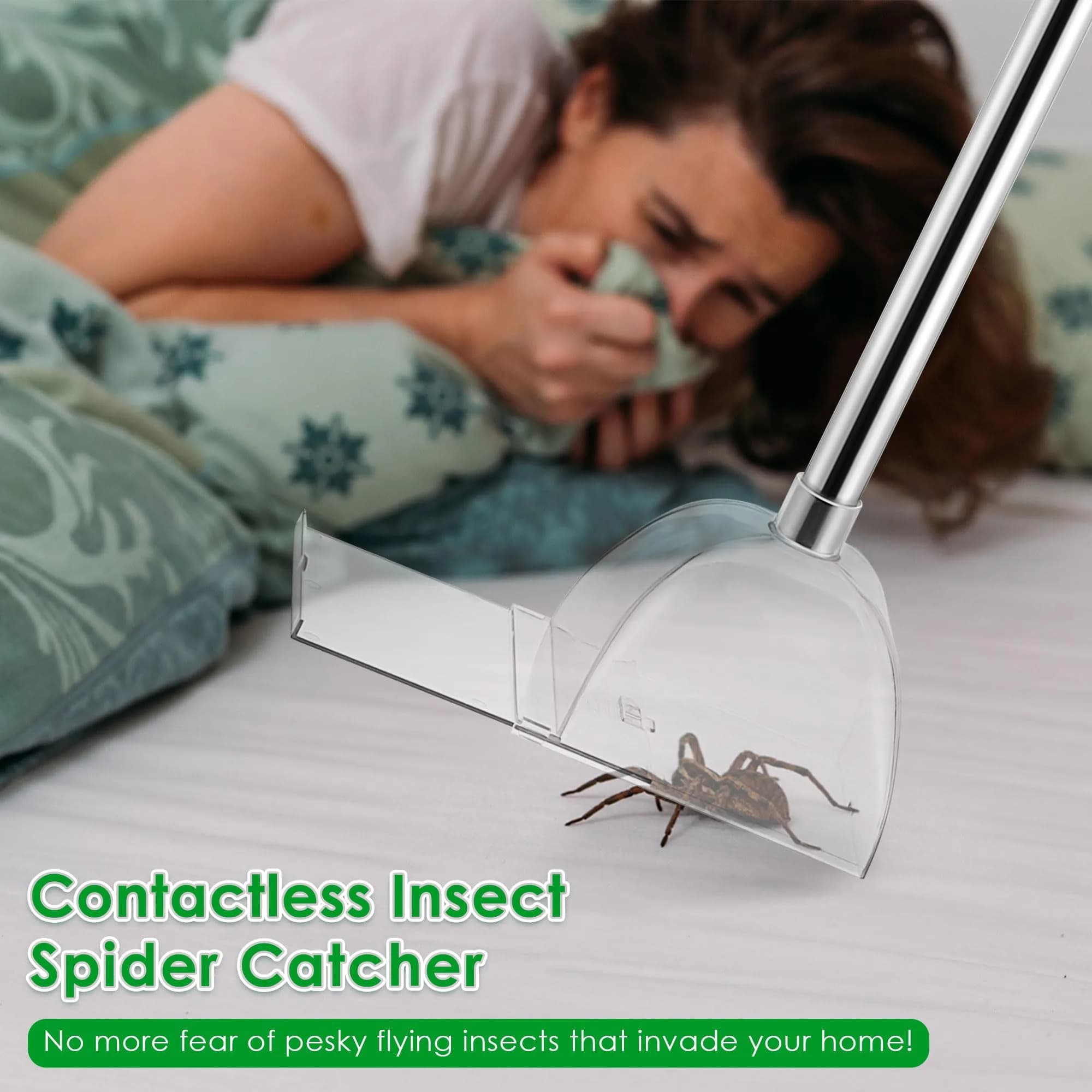Saillong Long Handle Spider Catcher with 80 cm Reach | Humane Insect & Fly Trap for Indoor Use - view 2