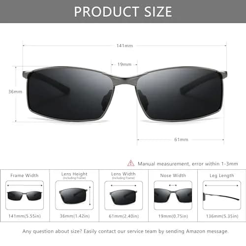 SUNGAIT SGT559-QH Polarized Sunglasses Men Rectangular Metal Frame with Spring Hinge | Stylish & Durable thumbnail 4