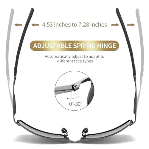 SUNGAIT SGT559-QH Polarized Sunglasses Men Rectangular Metal Frame with Spring Hinge | Stylish & Durable thumbnail 7
