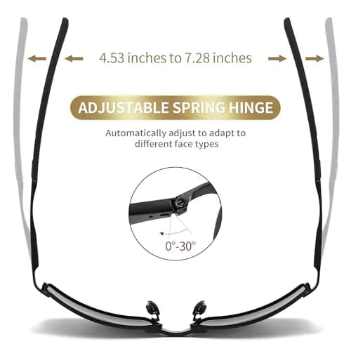 SUNGAIT Polarized Sunglasses Men Rectangular Metal Frame with Spring Hinge | UV Protection & Lightweight (70-120 chars) thumbnail 4
