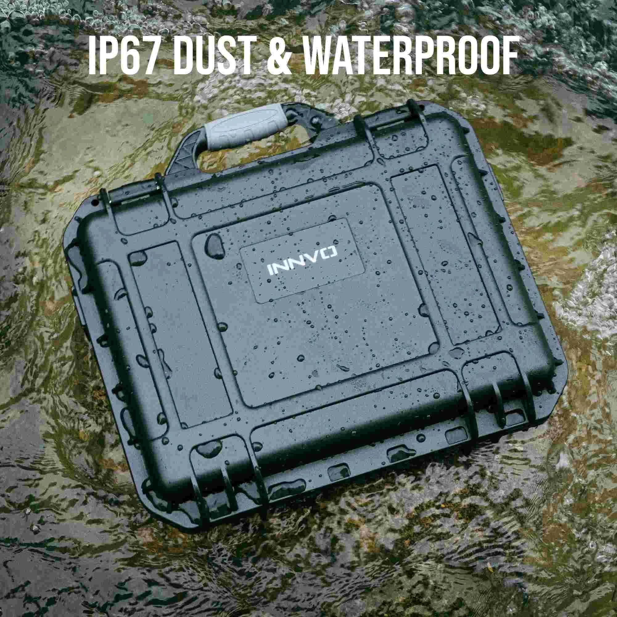 INNVO Waterproof Hard Case for DJI Mini 3 / Mini 4 Pro Fly More Combo | IP67 Rated, 7L Capacity, Black - view 3