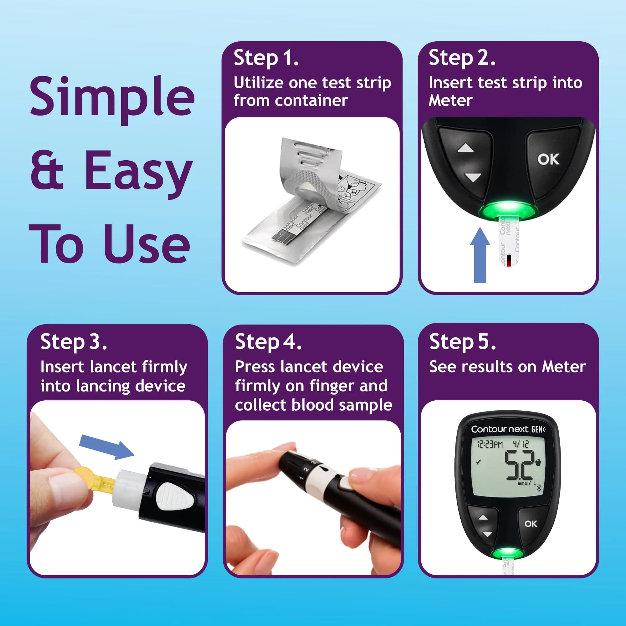 Ascensia Contour Next ON The GO Blood Glucose Test Strips | Authentic USA Import - view 5