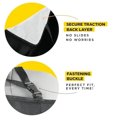 lebogner Car Seat Protector for Baby and Child | Thick Padded, Non-Slip Cover with 2 Mesh Pockets (1 Pack) thumbnail 7