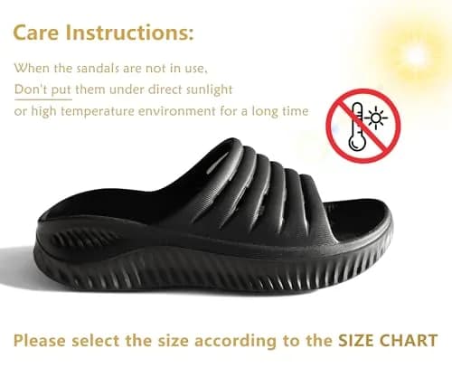 KuaiLu Recovery Sandals Women Comfortable Arch Support Slides Black Size 9 | Post-Workout Relief & Support thumbnail 9
