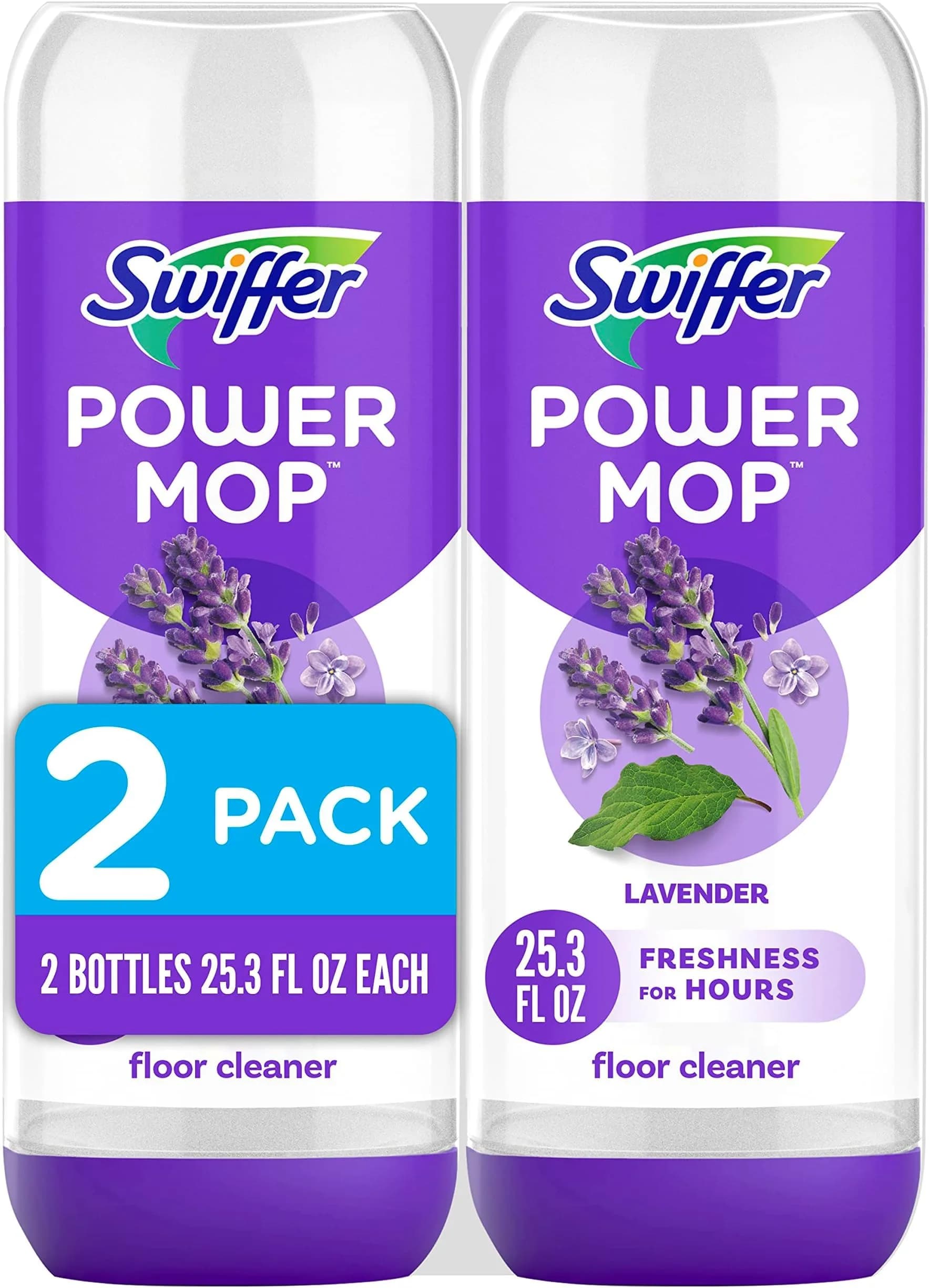 Swiffer Power Mop Refill Solution Lavender Scent 3750ml (25.35 Fl Oz x 10) | Concentrated Formula for All Finished Floors - main product image