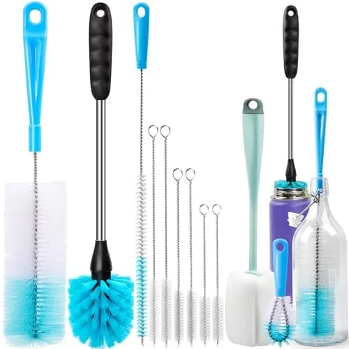 Holikme 11-Piece Tube Cleaning Lab Brush Set with Long Handle, Green | 4.3cm (1.7in) x 40cm (16in) Brush thumbnail 1