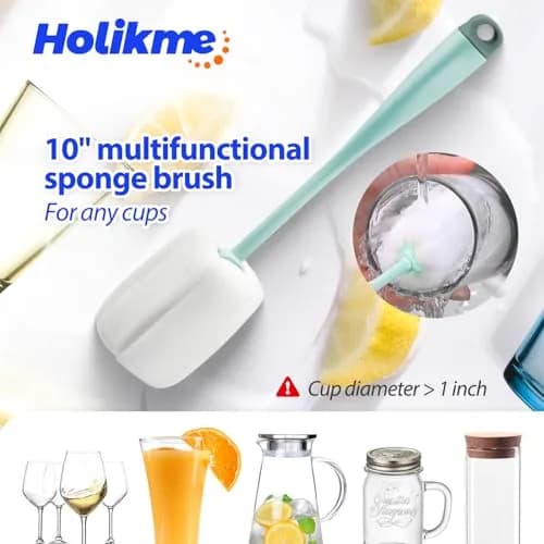Holikme 11-Piece Tube Cleaning Lab Brush Set with Long Handle, Green | 4.3cm (1.7in) x 40cm (16in) Brush thumbnail 4
