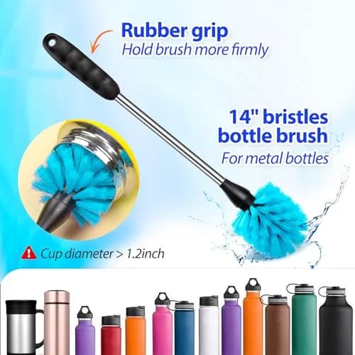 Holikme 11-Piece Tube Cleaning Lab Brush Set with Long Handle, Green | 4.3cm (1.7in) x 40cm (16in) Brush thumbnail 2