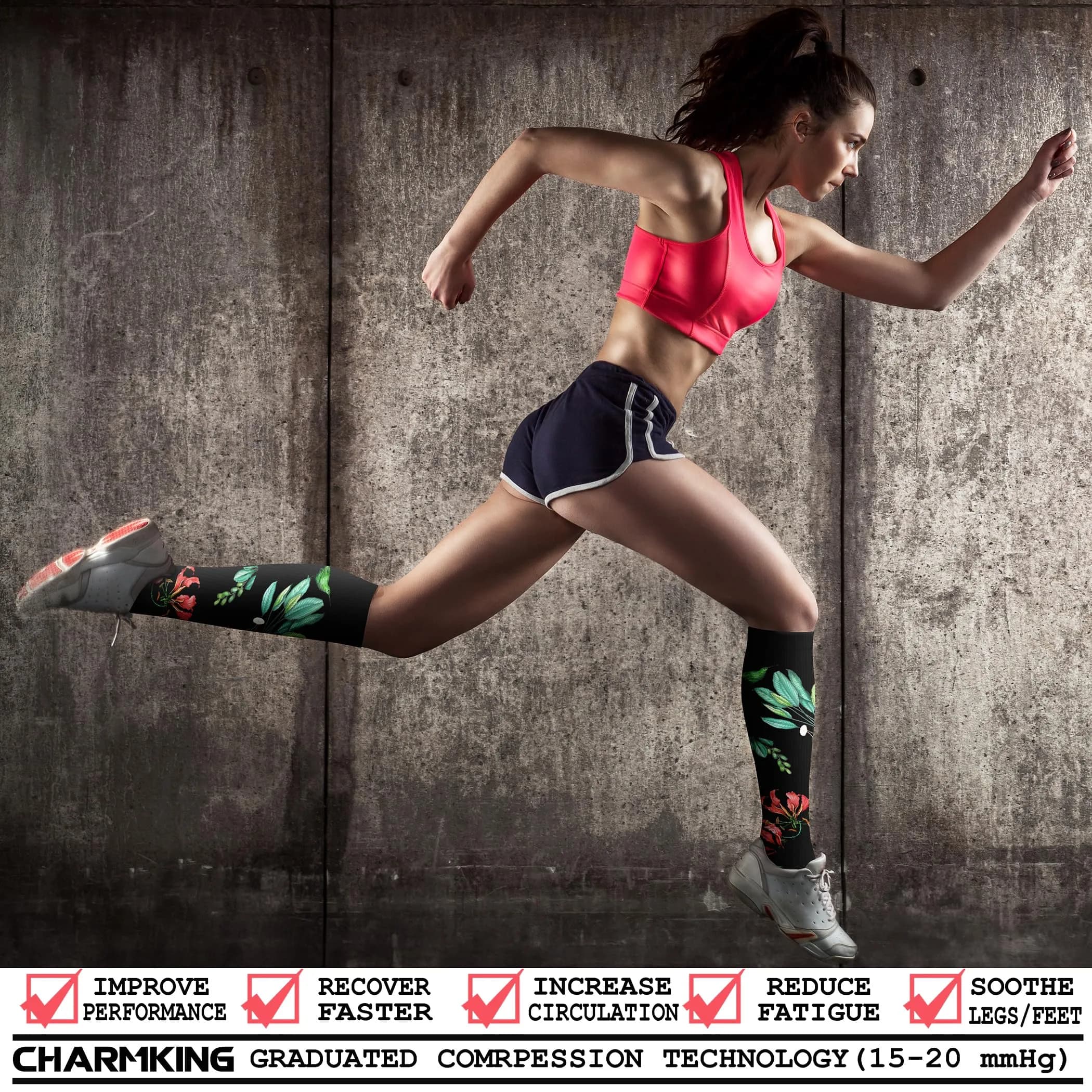 CHARMKING Compression Socks for Women & Men Circulation (3 Pairs) 15-20 mmHg | FDA Approved Medical Grade Support - view 2