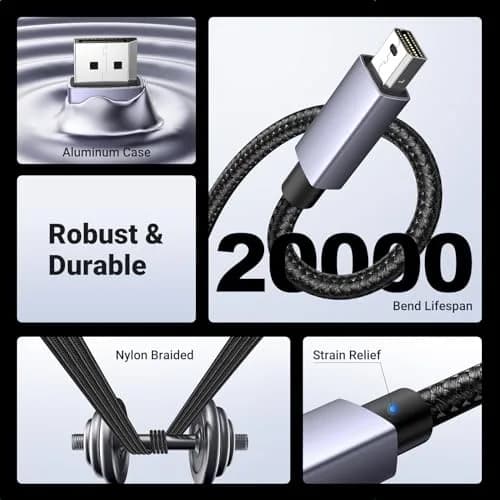 UGREEN VESA Certified 8K@60Hz Mini DisplayPort to DisplayPort Cable 6.6FT | Supports 8K Ultra HD & Gaming thumbnail 7