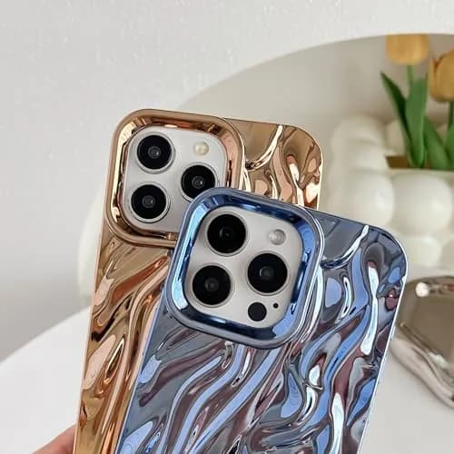 Caseative for iPhone 15 Pro Max Case, Purple | Water Ripple Silicone Cover with Raised Bezel thumbnail 4