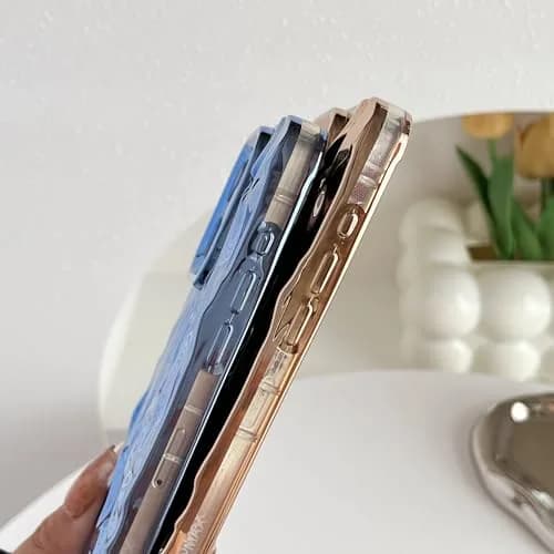 Caseative iPhone 15 Pro Max Pink Cell Phone Case, Water Ripple Silicone | Drop & Scratch Resistant thumbnail 5