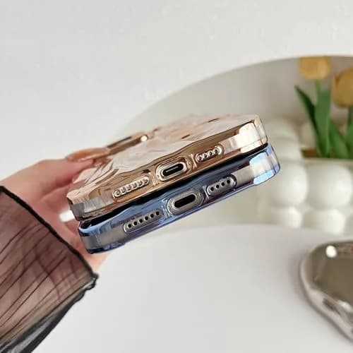 Caseative iPhone 15 Pro Max Pink Cell Phone Case, Water Ripple Silicone | Drop & Scratch Resistant thumbnail 6