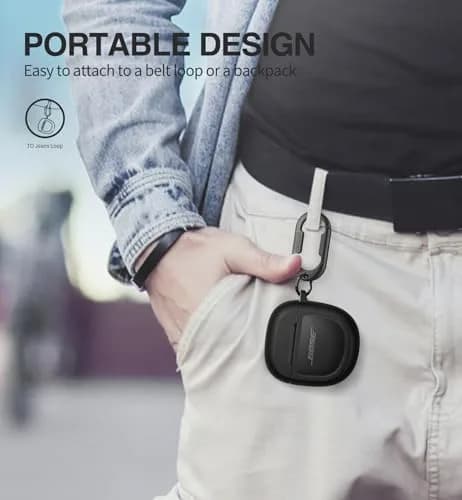 SURITCH Black Protective Case for Bose QuietComfort Earbuds II & Ultra | 7.3cm (2.87in) thumbnail 5