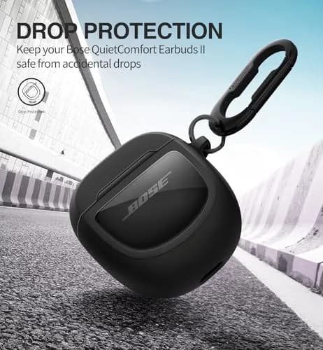 SURITCH Black Protective Case for Bose QuietComfort Earbuds II & Ultra | 7.3cm (2.87in) thumbnail 3