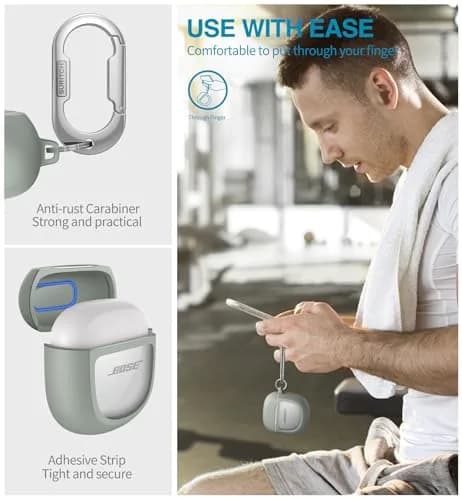 SURITCH Protective Case for Bose QuietComfort Earbuds II & Ultra | Green Hybrid PC+TPU Case thumbnail 6