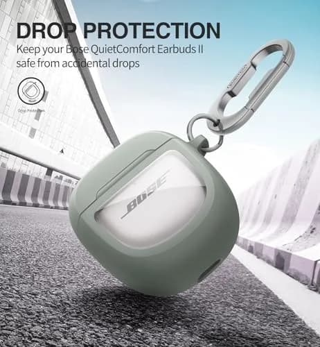 SURITCH Protective Case for Bose QuietComfort Earbuds II & Ultra | Green Hybrid PC+TPU Case thumbnail 3