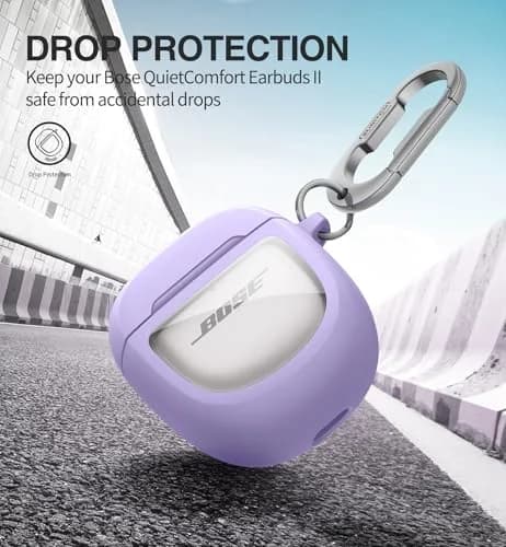 SURITCH Protective Case for Bose QuietComfort Earbuds II & Ultra (Purple) | 7.3cm L x 7.3cm W x 3.3cm H thumbnail 3