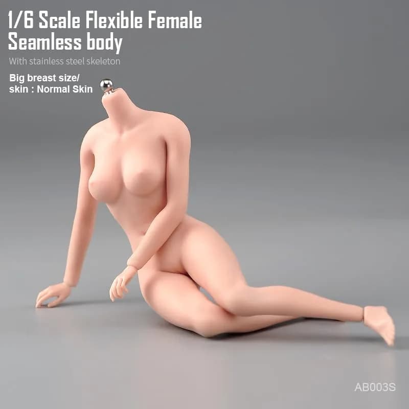 Fremego 1/6 Scale Female Body, 12-inch Asian Girl Type Seamless Figure Body with Large Bust & Stainless Steel Skeleton | Flexible Action Figure for Collectors - view 6