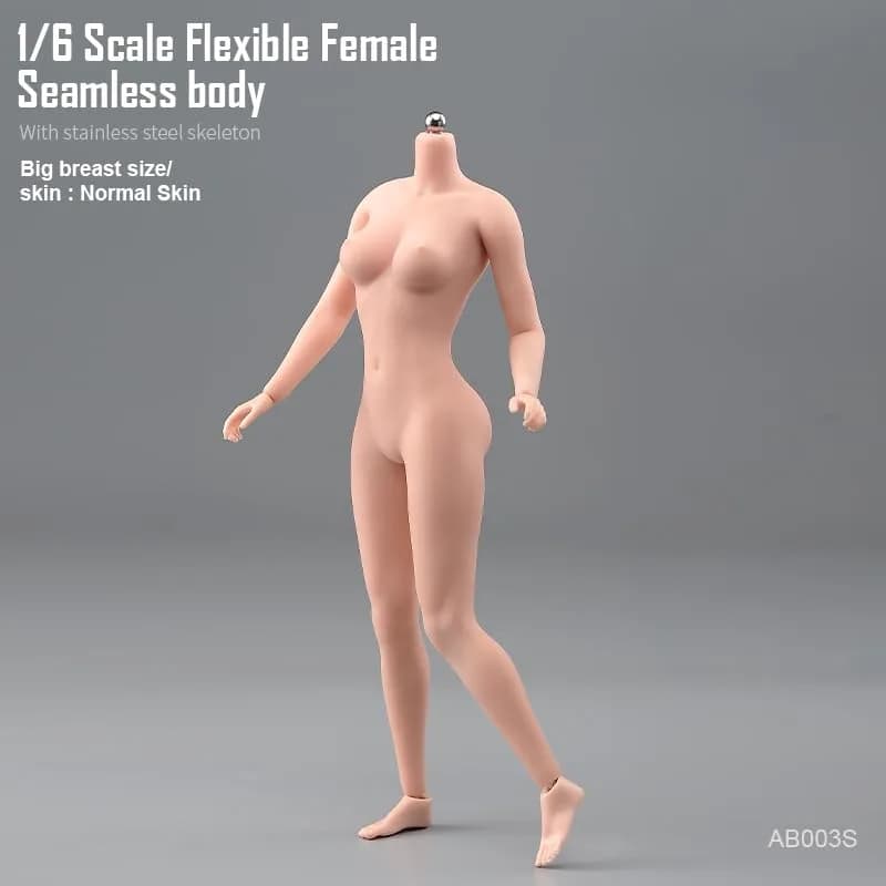 Fremego 1/6 Scale Female Body, 12-inch Asian Girl Type Seamless Figure Body with Large Bust & Stainless Steel Skeleton | Flexible Action Figure for Collectors - view 7