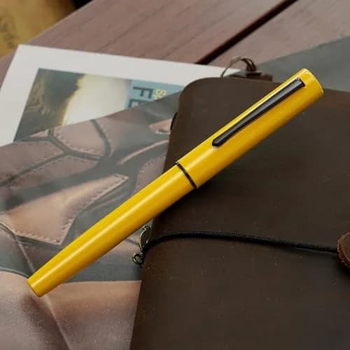 HONG DIAN C1 Fountain Pen Fine Nib, Lemon Yellow & Classic Retro Design Metal Pen with Ink Converter | Smooth Ink Flow Writing Instrument thumbnail 5
