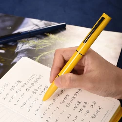 HONG DIAN C1 Fountain Pen Fine Nib, Lemon Yellow & Classic Retro Design Metal Pen with Ink Converter | Smooth Ink Flow Writing Instrument thumbnail 9