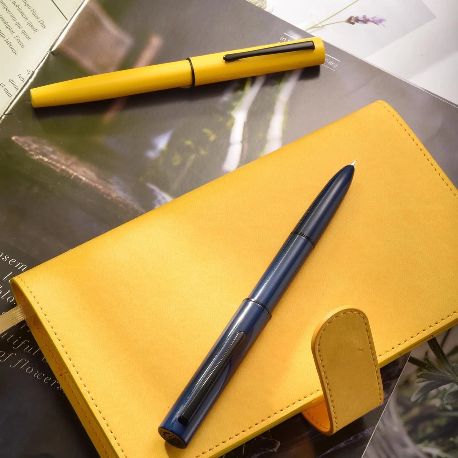 HONG DIAN C1 Fountain Pen Extra Fine Nib, Dark Blue & Classic Retro Design Metal Pen with Ink Converter (140mm, 26.5g) - view 8