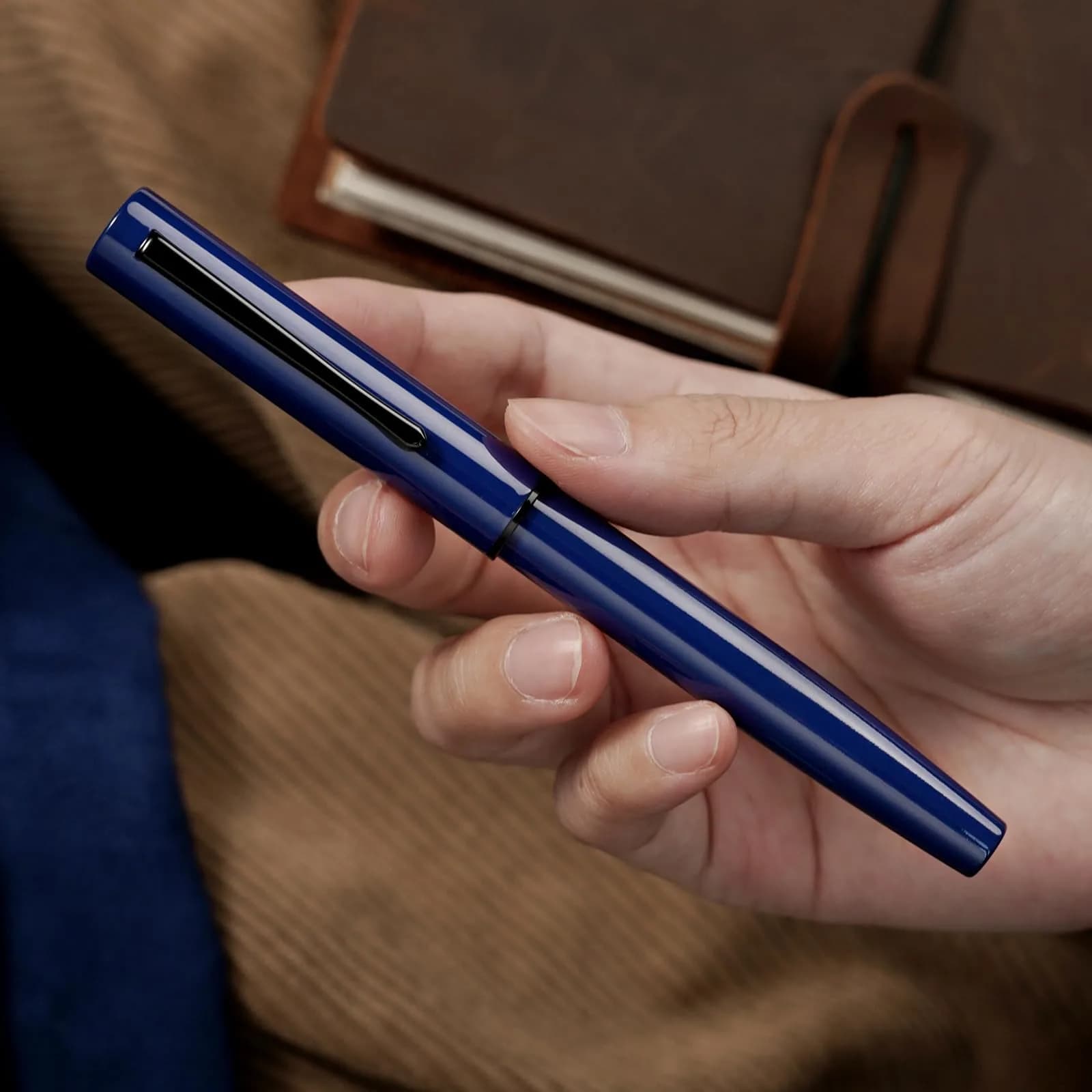 HONG DIAN C1 Fountain Pen Fine Nib, Dark Blue & Classic Retro Design Metal Pen with Ink Converter | Smooth Ink Flow Writing Instrument - view 6