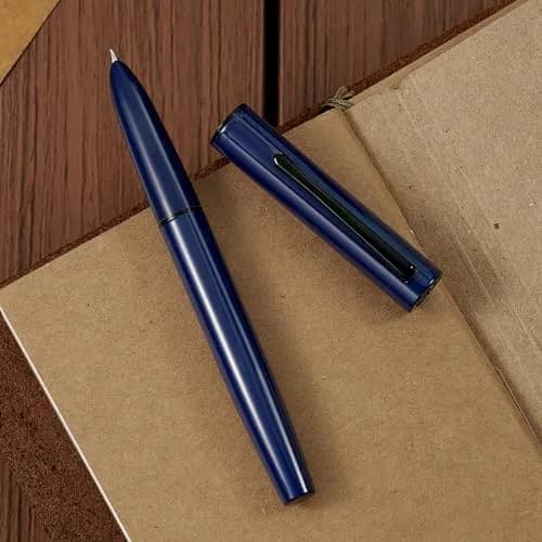 HONG DIAN C1 Fountain Pen Fine Nib, Dark Blue & Classic Retro Design Metal Pen with Ink Converter | Smooth Ink Flow Writing Instrument thumbnail 1