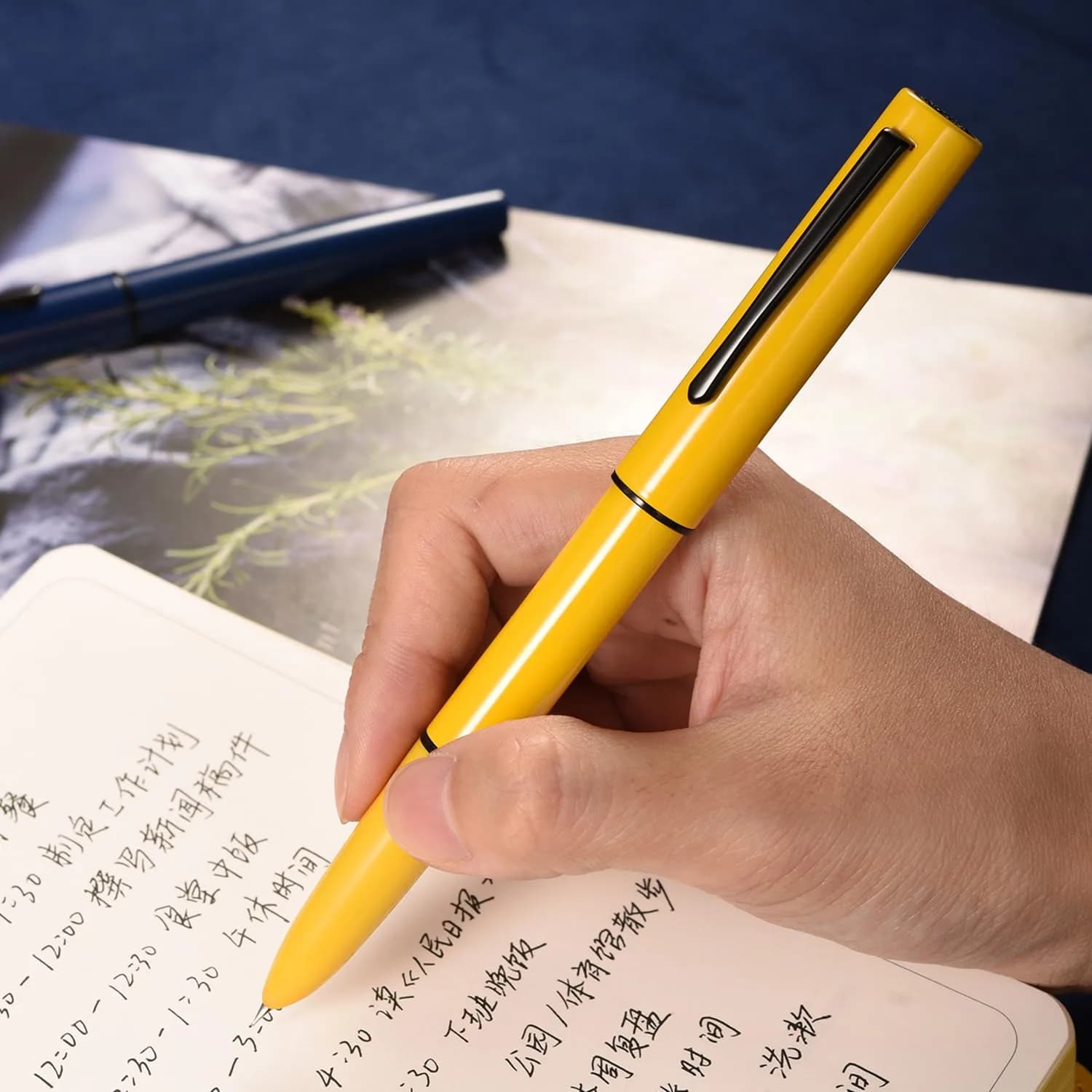 HONG DIAN C1 Fountain Pen Fine Nib, Dark Blue & Classic Retro Design Metal Pen with Ink Converter | Smooth Ink Flow Writing Instrument - view 9