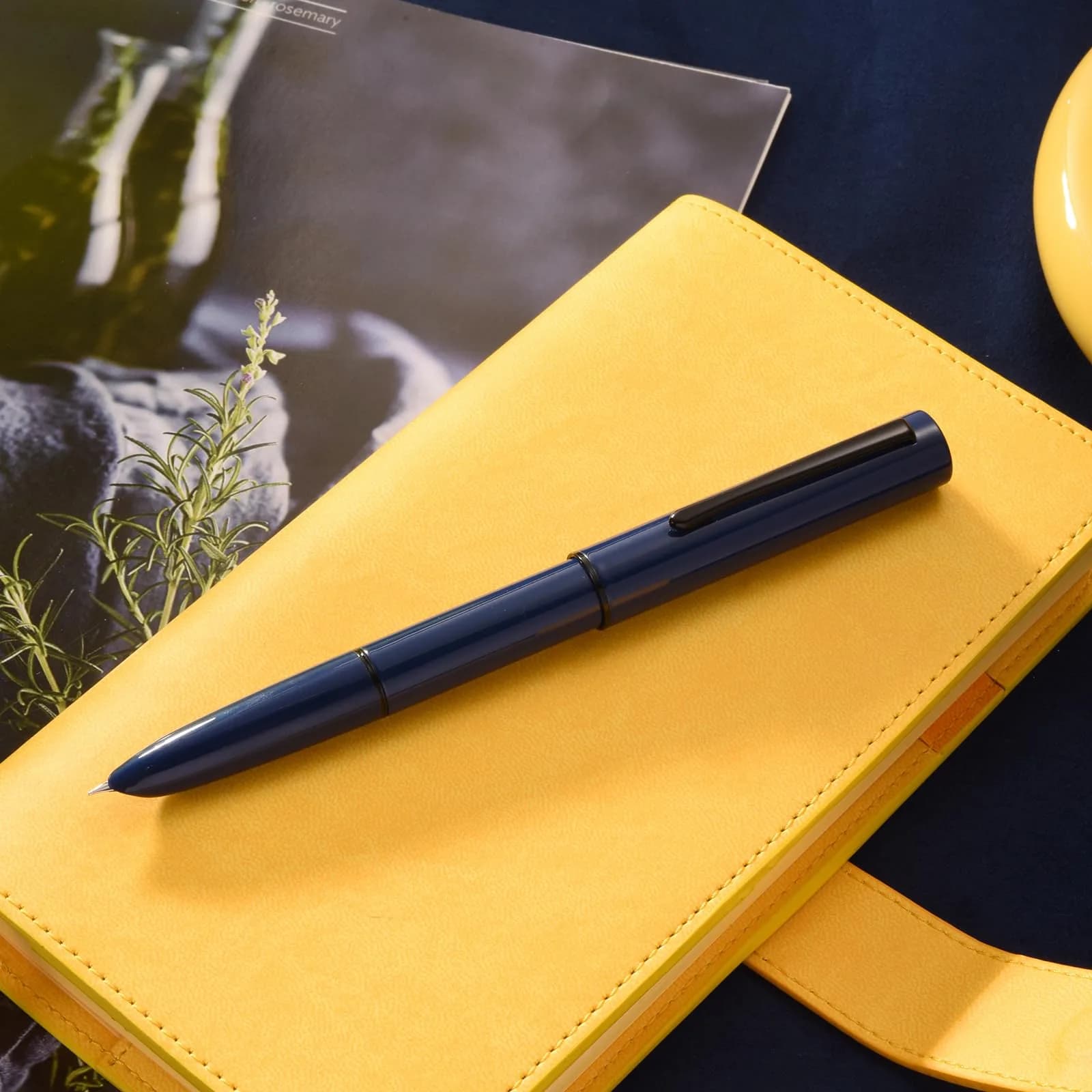 HONG DIAN C1 Fountain Pen Fine Nib, Dark Blue & Classic Retro Design Metal Pen with Ink Converter | Smooth Ink Flow Writing Instrument - view 2