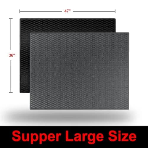 Waretary Cat Litter Mat, 47"x 36" Waterproof, Scatter Control, Grey | Large EVA Pet Mat for Clean Floors thumbnail 7