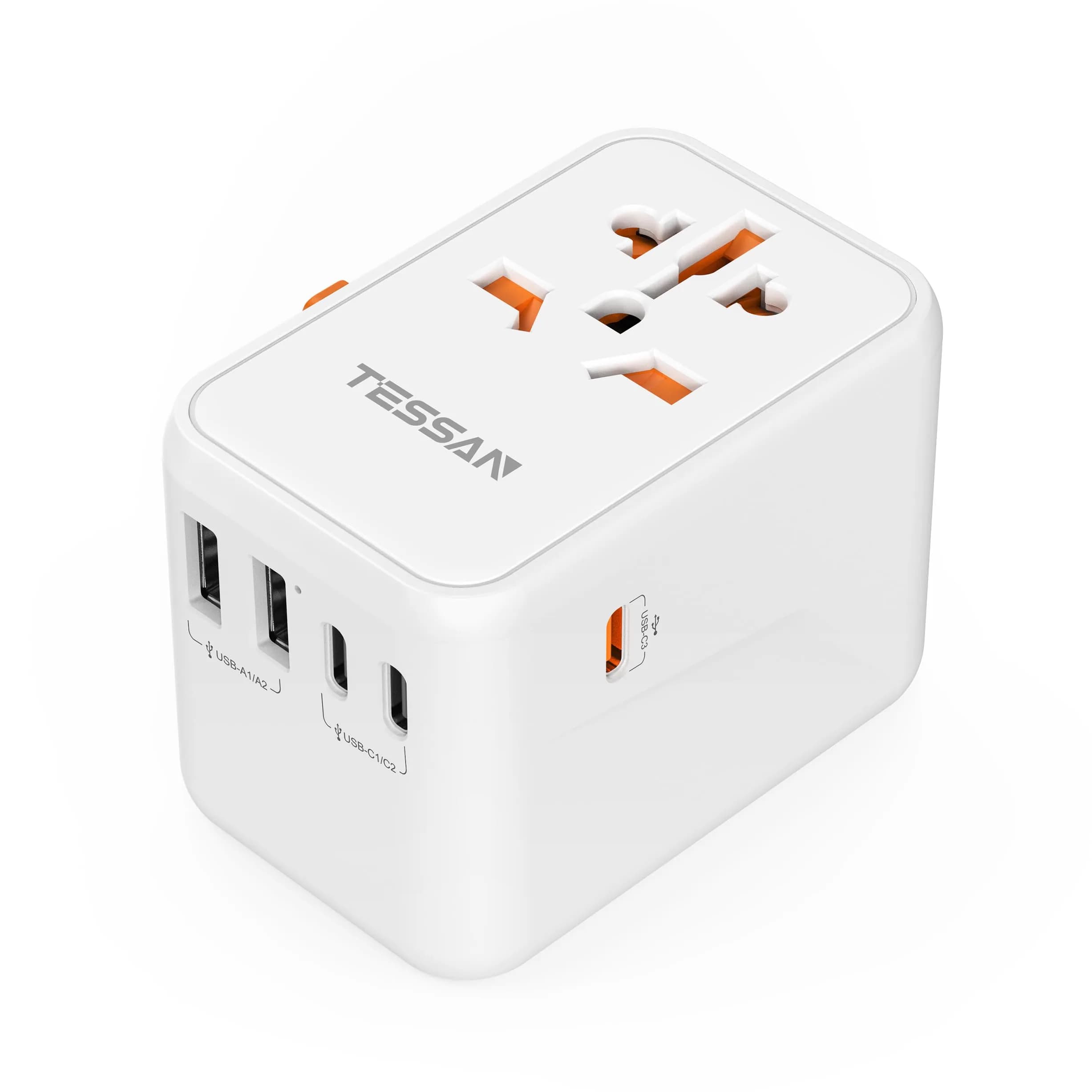 TESSAN Universal Travel Adapter GaN 65W 180g (6.3oz) | Worldwide Power Adapter for 224+ Countries - main product image