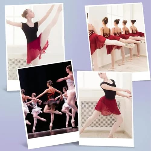 Yolev Women's Ballet Wrap Skirt Chiffon Dance Wrap Skirt with Adjustable Waist Tie Burgundy | Elegant & Breathable (70-120 chars) thumbnail 5