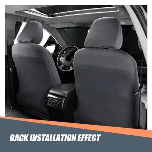 Crynod Black Knitted Stretch Car Seat Headrest Covers (2-Pack, 23cm x 27cm) | Universal Fit for Most Cars thumbnail 5